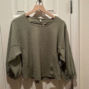Green textured shirt Anthropologie